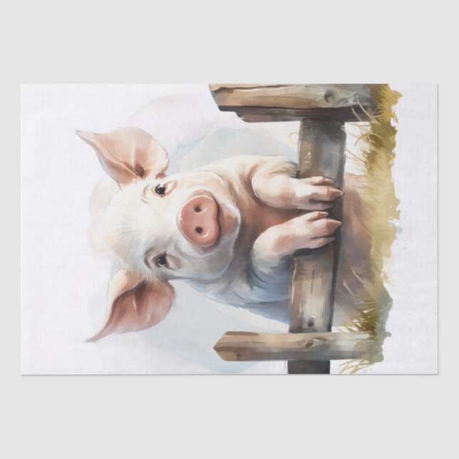 Cute Little Pig Tissue Paper (Front)