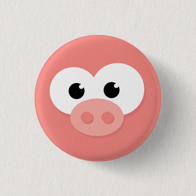 Cute Little Piggy Pig Pig. 1 Inch Round Button (Front)