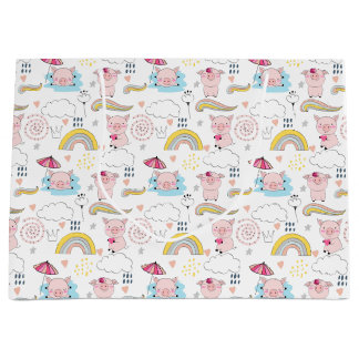 Cute Little Pigs Large Gift Bag