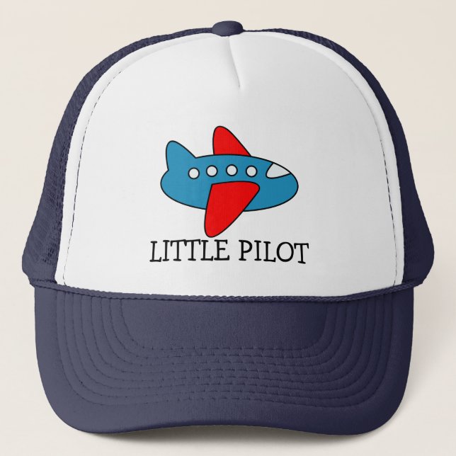 Cute little pilot airplane trucker hat for kids (Front)