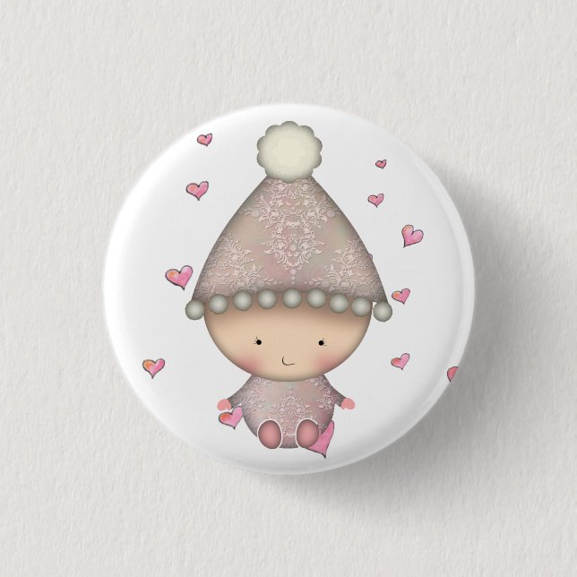 Cute Little Pink Baby Button (Front)