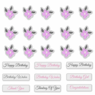 Cute Little Pink Flower Stickers