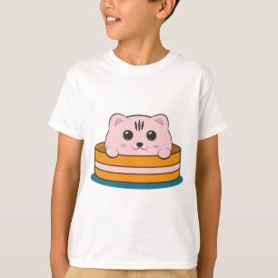 CUTE LITTLE PINK KITTEN IN A BROWN BOWL T-Shirt