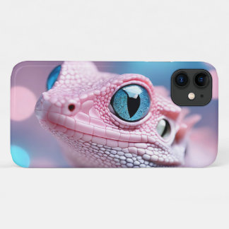 Cute Little Pink Lizard with Big Blue Eyes iPhone 11 Case
