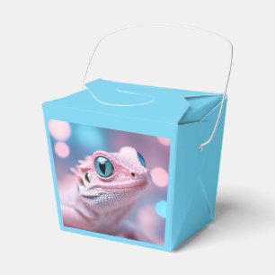Cute Little Pink Lizard with Big Blue Eyes Favor Box