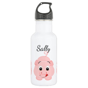 Cute Little Pink Piggy Personalized 532 Ml Water Bottle