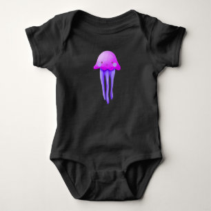 Cute Little Pink Purple Jellyfish Baby Bodysuit