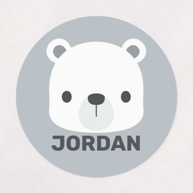 Cute Little Polar Bear with Personalized Name (Design 1)