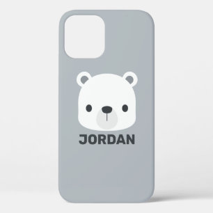 Cute Little Polar Bear with Personalized Name iPhone 12 Pro Case