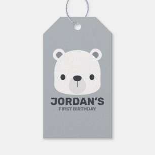 Cute Little Polar Bear with Personalized Name Gift Tags