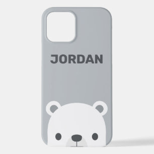 Cute Little Polar Bear with Personalized Name iPhone 12 Case