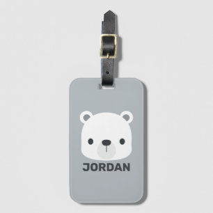 Cute Little Polar Bear with Personalized Name Luggage Tag