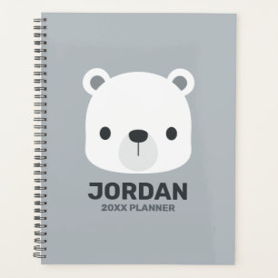 Cute Little Polar Bear with Personalized Name Planner
