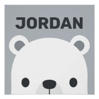 Cute Little Polar Bear with Personalized Name Post