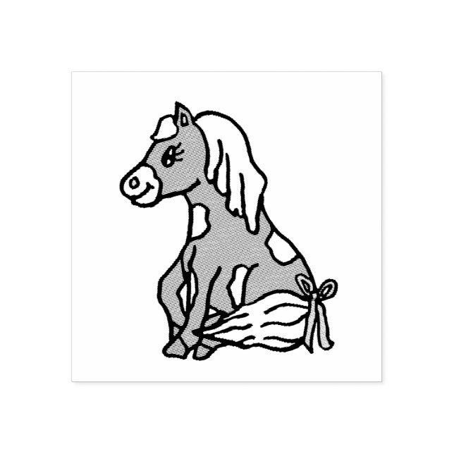 Cute Little Pony  Farm Animal Rubber Stamp (Imprint)
