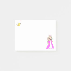Cute little princess & birdy post-it notes