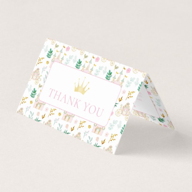 Cute little princess birthday girl thank you cards (Front)