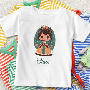 Cute Little Princess Floral Personalized Baby T-Shirt