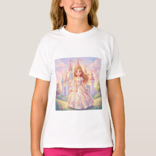 Cute little princess with glitter castle T-Shirt