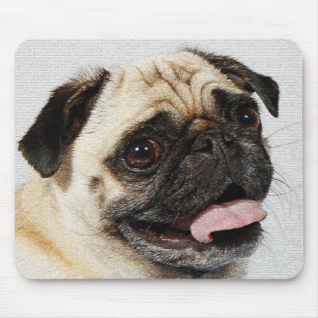 cute little pug dog mouse pad (Front)
