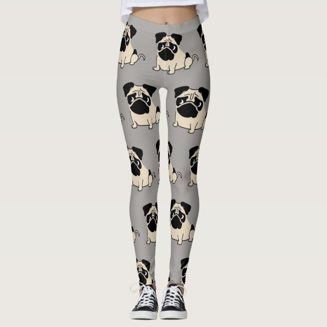 Cute Little Pug Leggings (Front)