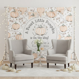 Cute Little Pumpkin Autumn Baby Shower Backdrop Tapestry