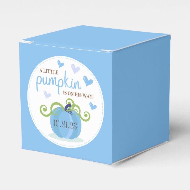 Cute Little Pumpkin Baby Shower Favor Box (Front Side)