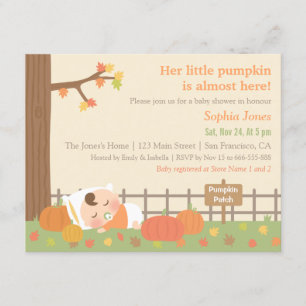 Cute Little Pumpkin Baby Shower Invitations