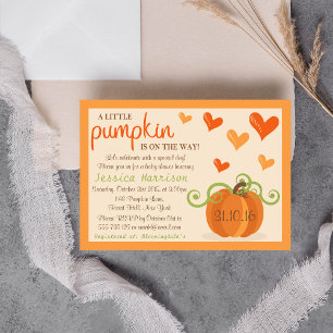Cute Little Pumpkin Baby Shower Invitations