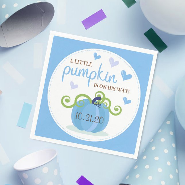 Cute Little Pumpkin Boys Baby Shower Napkin (Creator Uploaded)