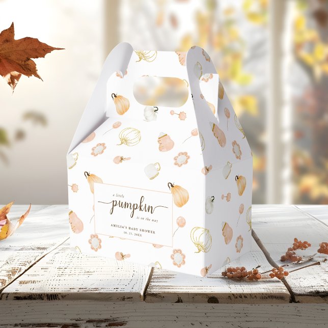 Cute Little Pumpkin Nursery Baby Girl Shower Favor Box (Creator Uploaded)