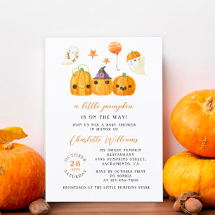 Cute Little Pumpkin On The Way Baby Shower  Invitation