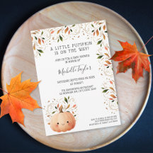 Cute Little Pumpkin on the Way Fall Baby Shower