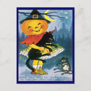 Cute Little Pumpkin Vintage Postcard