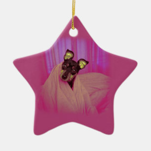 Cute little puppy ceramic ornament