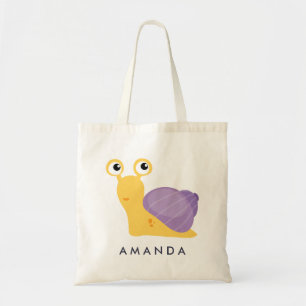Cute Little purple SNAIL Personalized Tote Bag