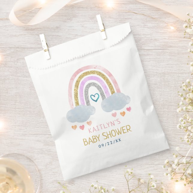 Cute Little Rainbow Baby Shower Favour Bag (Clipped)