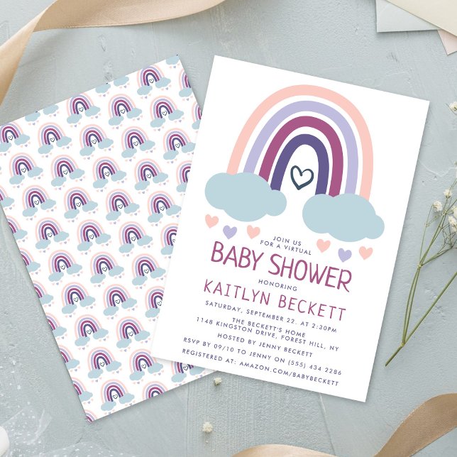 Cute Little Rainbow Baby Shower Invitation (Creator Uploaded)
