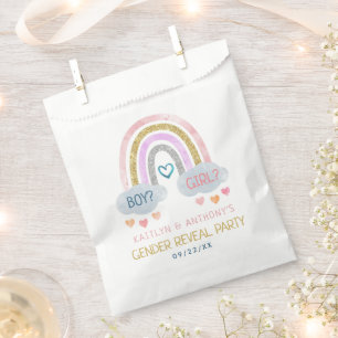 Cute Little Rainbow Gender Reveal Party Favour Bag