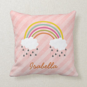 Cute Little Rainbow Personalized Name Pillow
