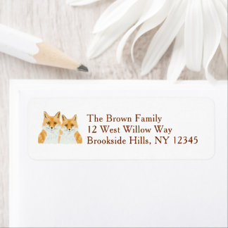 Cute Little Red Fox - custom return address label.