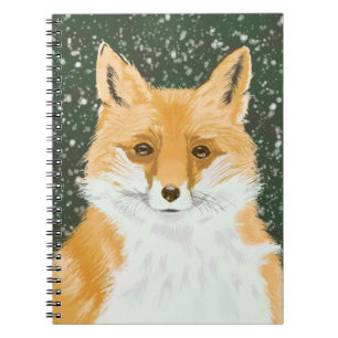 Cute Little Red Fox - in the snow. Notebook