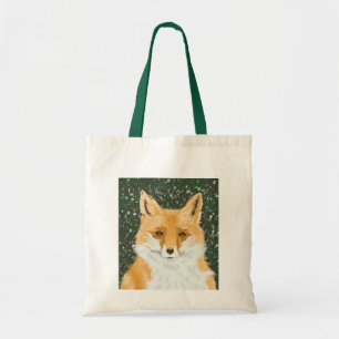 Cute Little Red Fox - in the snow.  Tote Bag