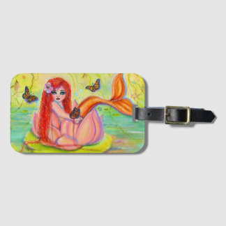 Cute little red head mermaid by Renee Lavoie Luggage Tag