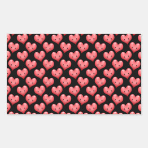 Cute Little Red Hearts on Black Sticker
