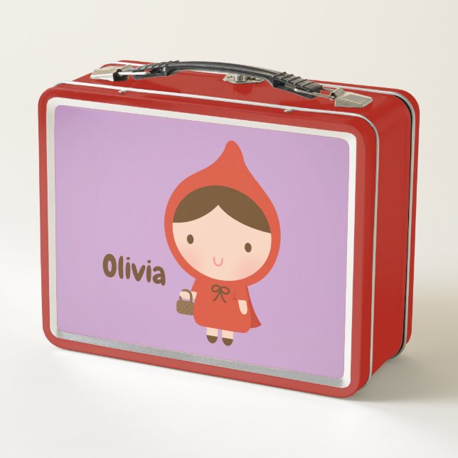 Cute Little Red Riding Hood  Metal Lunch Box (Back)