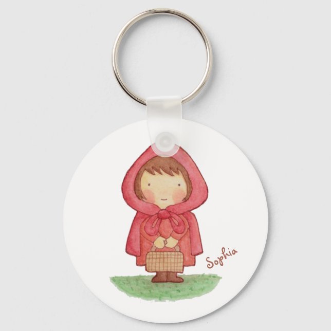 Cute Little Red Riding Hood Storybook Magnet Keychain (Front)