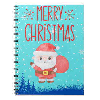 Cute Little Santa Blue Notebook