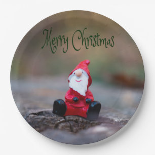 Cute Little Santa Clause Merry Christmas Paper Plate