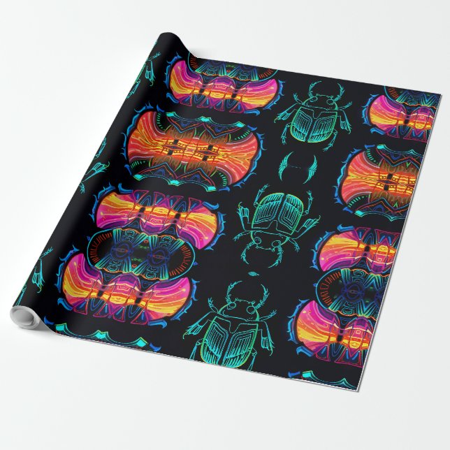 Cute little Scarab  Wrapping Paper (Unrolled)